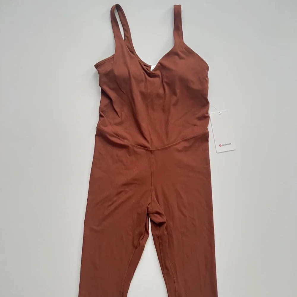 NWT Lululemon align ribbed bodysuit 25” in roasted brown size 10 - Picture 8 of 8